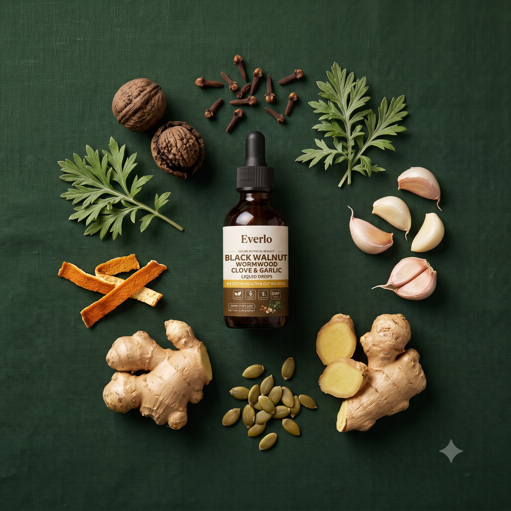Everlo Digestive Support Drops – Black Walnut, Wormwood, Clove & Garlic