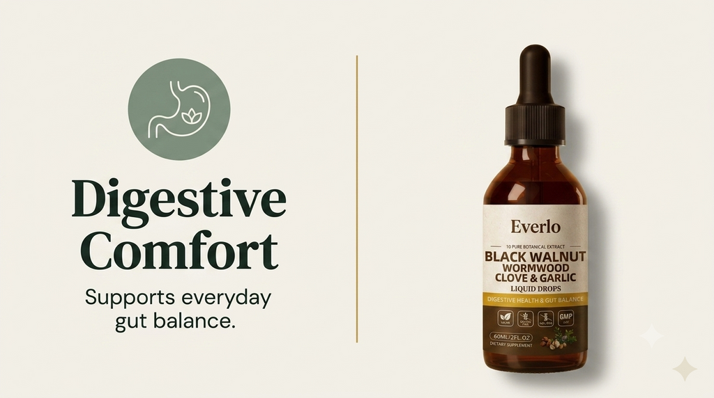 Everlo Digestive Support Drops – Black Walnut, Wormwood, Clove & Garlic