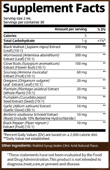 Everlo Digestive Support Drops – Black Walnut, Wormwood, Clove & Garlic