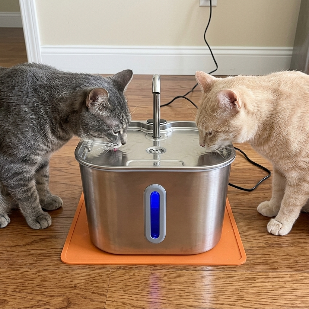 Everlo™ Cat Water Fountain — 2.2L Stainless Steel