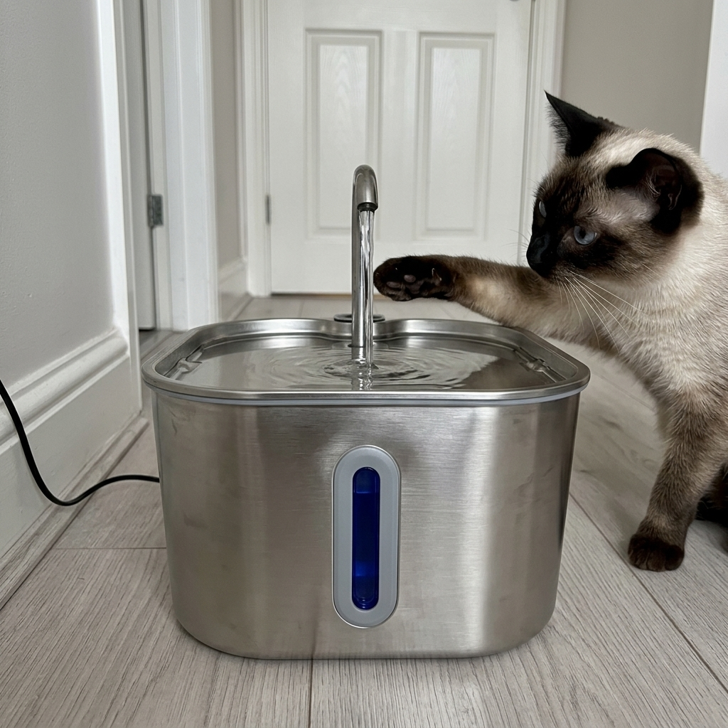 Everlo™ Cat Water Fountain — 2.2L Stainless Steel